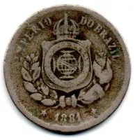 1881 - 100 Réis - Moeda Brasil Império