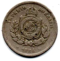 1884 - 100 Réis - Moeda Brasil Império - C/ Danos