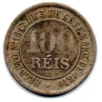 1888 - 100 Réis - Moeda Brasil Império - Foto 2