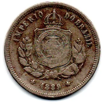 1889 - 100 Réis - Moeda Brasil Império