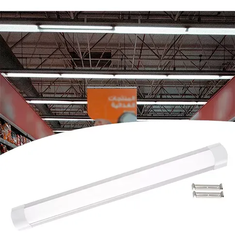 Luminária Tubular Sobrepor Led Slim 40w Branco Frio 120cm Imagem