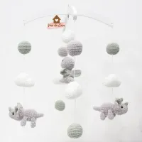 Móbile Dinossauros com Bolinhas e Nuvens  - Foto 2