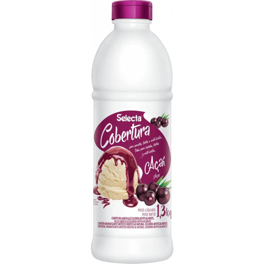 Cobertura Concentrado de Sorvete e Sobremesas Selecta 1,3kg - Açaí