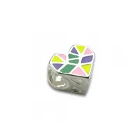 Berloque de Prata  925 Separador  - Coração  - BR044