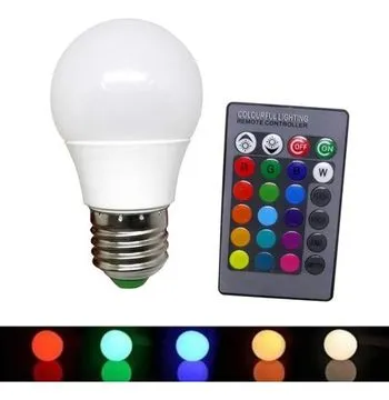 Lâmpada Led Bulbo RGB 5w    Controle Remoto Imagem
