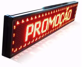 Painel Display Letreiro Led 160cm X 20cm Vermelho WI-FI interno - Foto 2