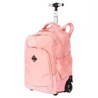 Mochila Carrinho 2 Compartimentos Sestini Rolling Grande - Metálico Rosa - Foto 3