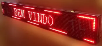 Painel  Display Letreiro Led 160cm X 20cm Vermelho WI-FI Externo