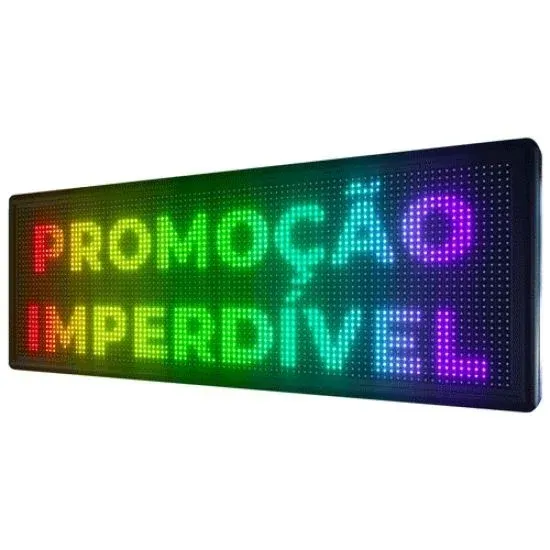 Painel Display Letreiro Led 320cm X 20cm RGB COLORIDO WI-FI Externo