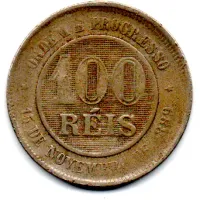 1896 - 100 Réis - Moeda Brasil - Foto 2