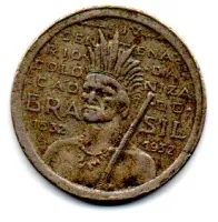 1932 - 100 Réis - Vicentina - Comemorativa 4° Centenário da Colonização do Brasil - Moeda Brasil