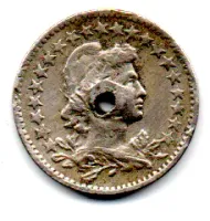 1921 - 50 Réis - Moeda Brasil - C/ Furo - Foto 2