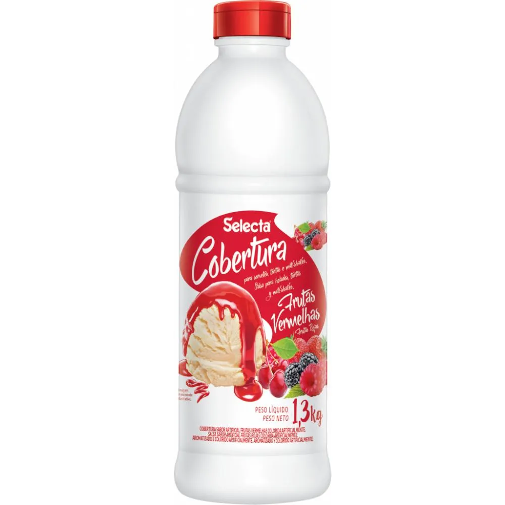 Cobertura Concentrado de Sorvete e Sobremesas Selecta 1,3kg - Frutas Vermelhas