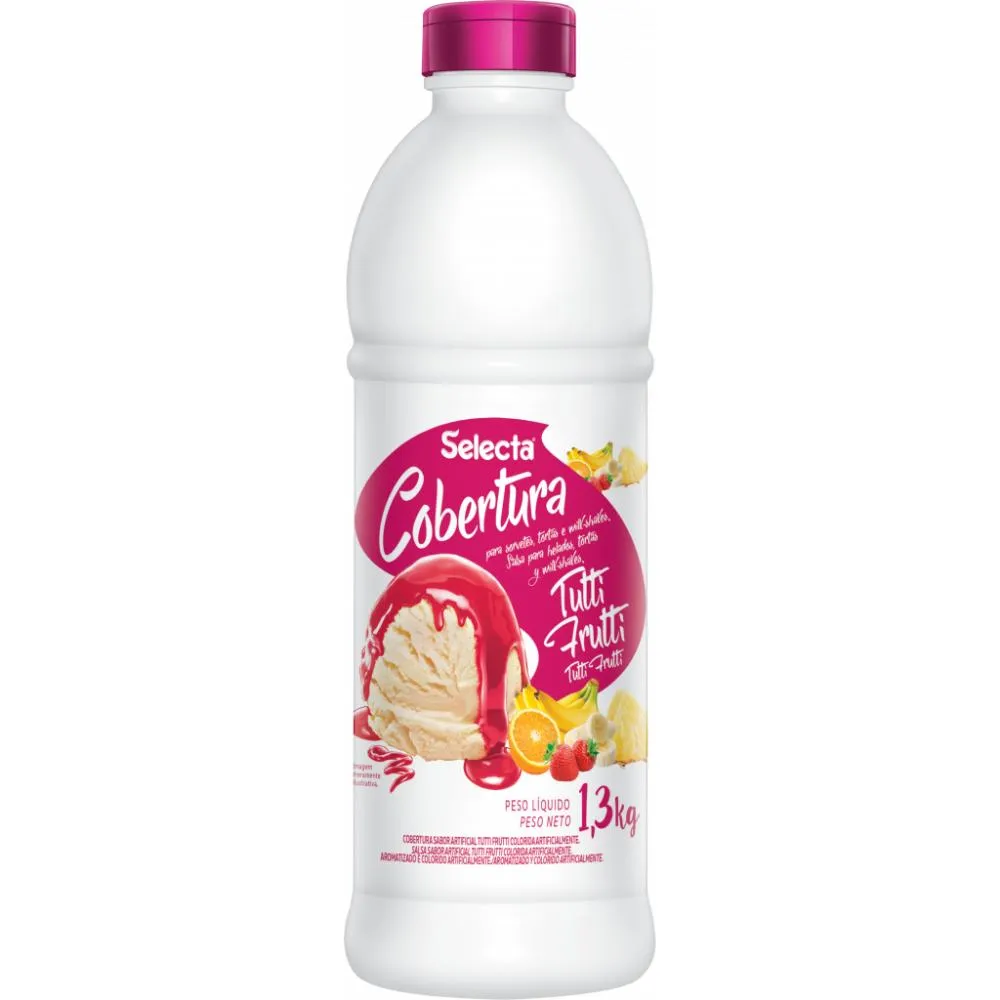 Cobertura Concentrado de Sorvete e Sobremesas Selecta 1,3kg - Tutti-Frutti