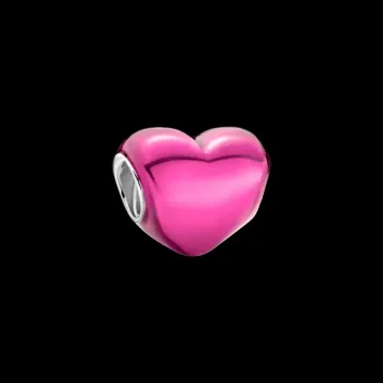  Berloque separador coracao  metalico rosa – Inspiração Pandora