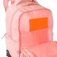 Kit Mochila Carrinho e lancheira térmica 2 Compartimentos Sestini Rolling Grande - Metálico Rosa - Foto 6