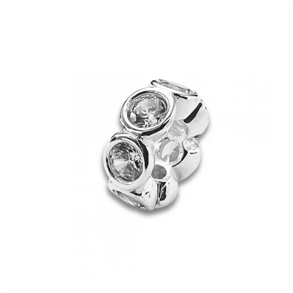 Berloque de Prata 950 - Separador Pedra Branco- 250287 Imagem