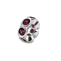  Berloque de Prata 950 - Separador Pedra Vermelho - 250287