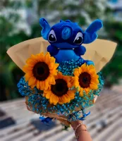  Buquê Love Lilo & Stitch : escolha a cor rosa ou azul