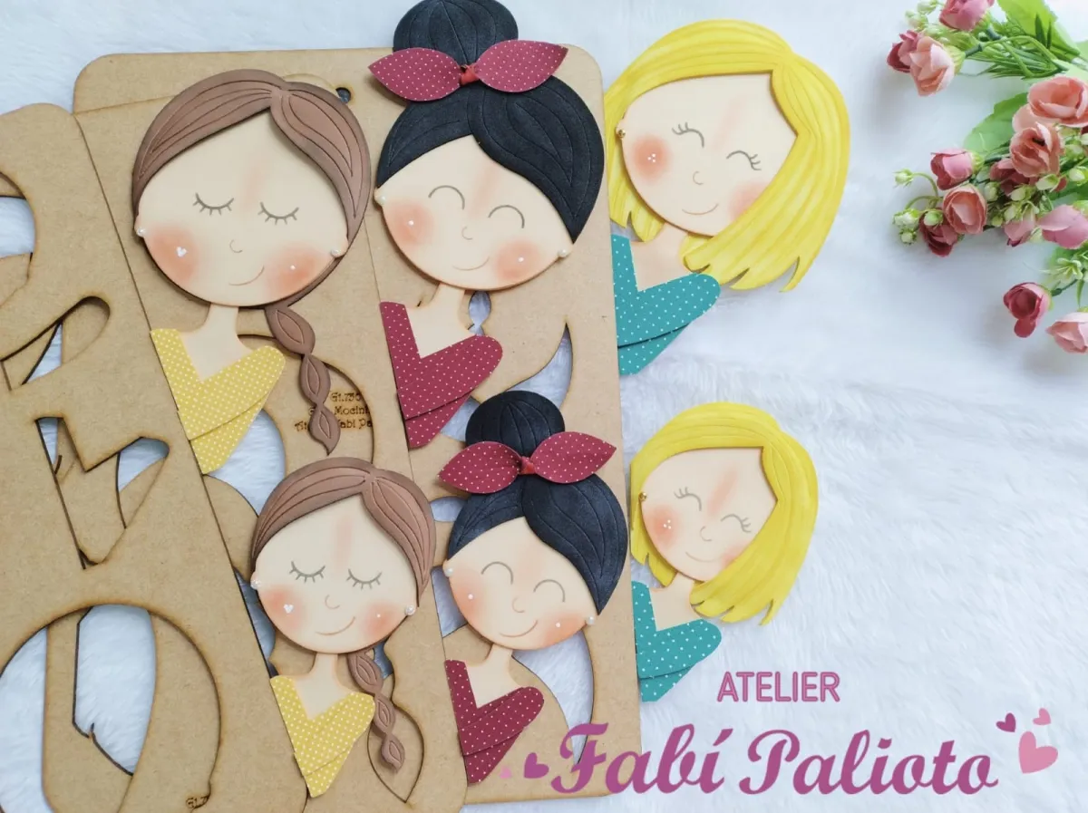 G1.750 Gabarito de Moldes  em MDF  Mocinhas 