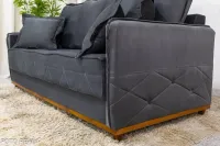 Sofá 3 lugares Vican Larg. 2.00m Veludo Cinza 5001 Molas Bonnel - Foto 3