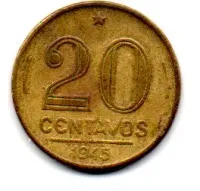 1945 - 20 Centavos - Com Sigla OM no Anverso - Moeda Brasil - Foto 2