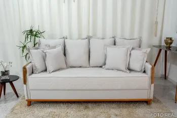 Sofá 3 lugares Vican Larg. 2.00m Linho Bege 5044 Detalhe 05 - Molas Bonne