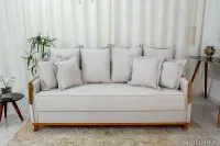 Sofá 3 lugares Vican Larg. 2.00m Linho Bege 5044 Detalhe 05 - Molas Bonne