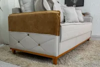 Sofá 3 lugares Vican Larg. 2.00m Linho Bege 5044 Detalhe 05 - Molas Bonne - Foto 2