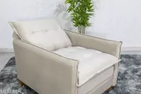 Poltrona Reclinável com Puff Rubi Veludo Bege 01 - Foto 4