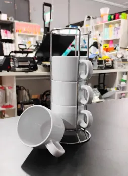 XICARA MODELO TORRE 4OZ- 4 UNIDADE 150ML -MECOLOUR  C/SUPORTE METAL - Foto 2