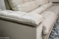 Sofá Retrátil Reclinável 2.50m Ibis Veludo Bege 818 - D33 e Molas Ensacadas - Foto 6
