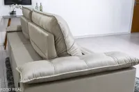 Sofá Retrátil Reclinável 2.50m Ibis Veludo Bege 818 - D33 e Molas Ensacadas - Foto 7