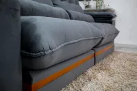 Sofá Retrátil Reclinável 2.50m Ibis Veludo Cinza 814 - D33 e Molas Ensacadas - Foto 6