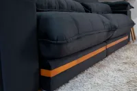 Sofá Retrátil Reclinável Ibis 2.50m Veludo Preto 820 - D33 e Molas Ensacadas - Foto 5