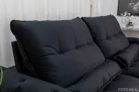 Sofá Retrátil Reclinável Ibis 2.50m Veludo Preto 820 - D33 e Molas Ensacadas - Foto 8