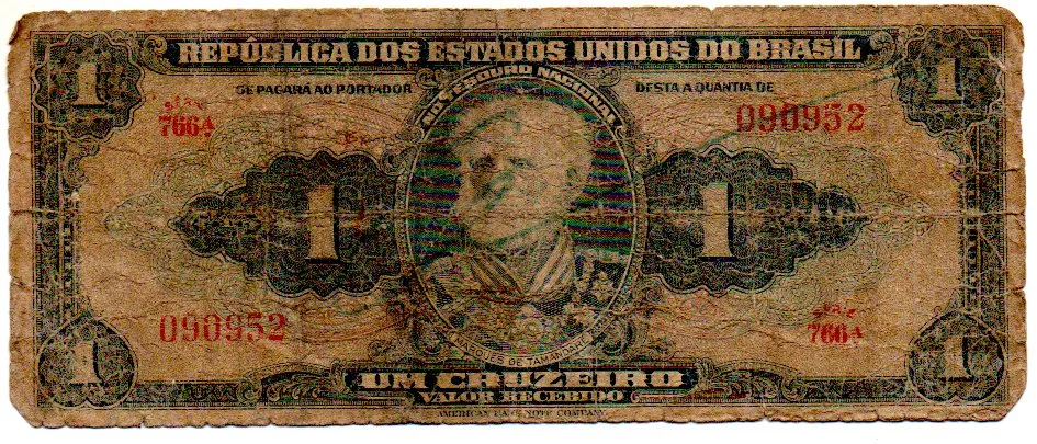 C009 - 1 Cruzeiro - 1° Estampa - Série 766 - Autografada / Assinada a Mão - Marquês de Tamandaré - Data: 1944 - UTG