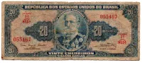C022 - 20 Cruzeiros - 1° Estampa - Série 815 - Deodoro da Fonseca - Data: 1961 - Estado de Conservação: Regular (R)