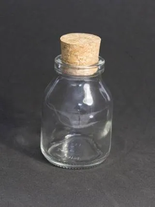 Vidro Penicilina com Rolha de Cortiça 50ml(Vidro Gordo)