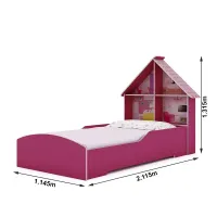Roupeiro Casinha 2 portas + Cama Casinha 0.90m Pink/Branco Gelius - Foto 3