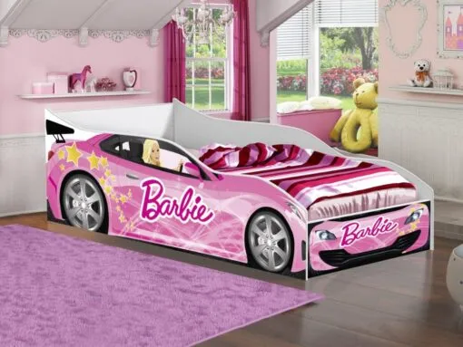 Cama Juvenil Formato de Carro – Barbie Imagem