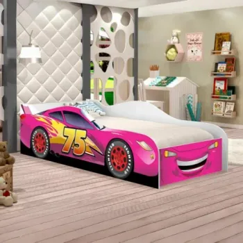 Cama Juvenil Carro (Menina) Rosa 09 – MADEC/VJ MÓVEIS