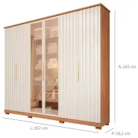 Guarda-Roupa 6 Portas Reflecta La Belle 2,67 m Cinamono/Off White – PANAN MÓVEIS - Foto 3