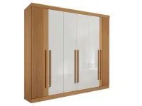 Guarda-Roupa Da Vinci Plus 6 portas e 6 gavetas – Cinamomo Ripado /Off White - Foto 3