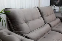 Sofá Retrátil Reclinável Ibis 2.30m Veludo Cinza 813 D33 e Molas Ensacadas - Foto 5
