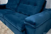 Sofá Retrátil Reclinável Ibiza 2.60m Azul K022 - D33 Hiper soft e Molas Ensacadas Bianchi - Foto 6