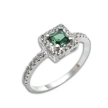 Anel de formatura de prata - verde - ACH155