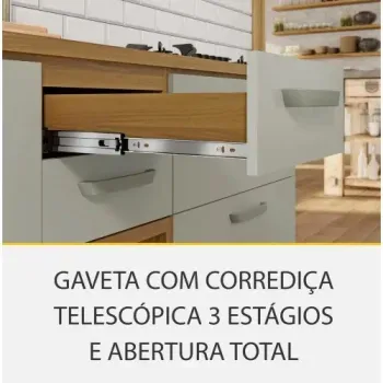 Cozinha Completa 2,70 m Princesa Freijó/Off White – NESHER - Foto 2