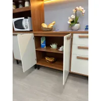 Cozinha Completa Modulada 5 Peças 13 portas Nápoles - Cinamomo/Off White - Itatiaia - Foto 3