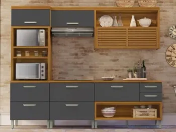 Cozinha Completa Princesa 4 peças – Freijo/Grafite